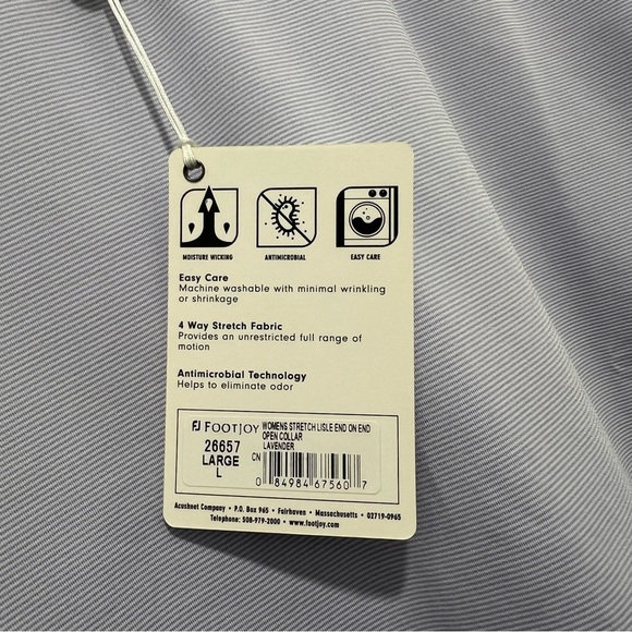 NWT FootJoy Women’s Lavender End On End Open Collar Polo Size L - Picture 5 of 8